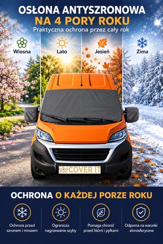 Zestaw mata antyszronowa + pokr. na wycieraczki i lusterka do busa grafitowy