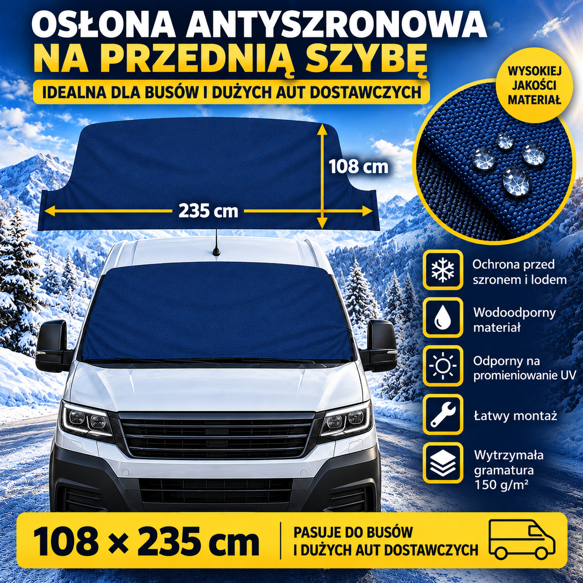 Mata antyszronowa granatowa