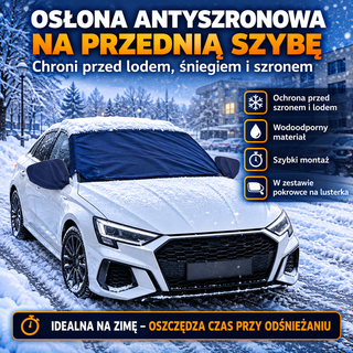 Zestaw mata antyszronowa + pokrowce na lusterka i wycieraczki granatowy