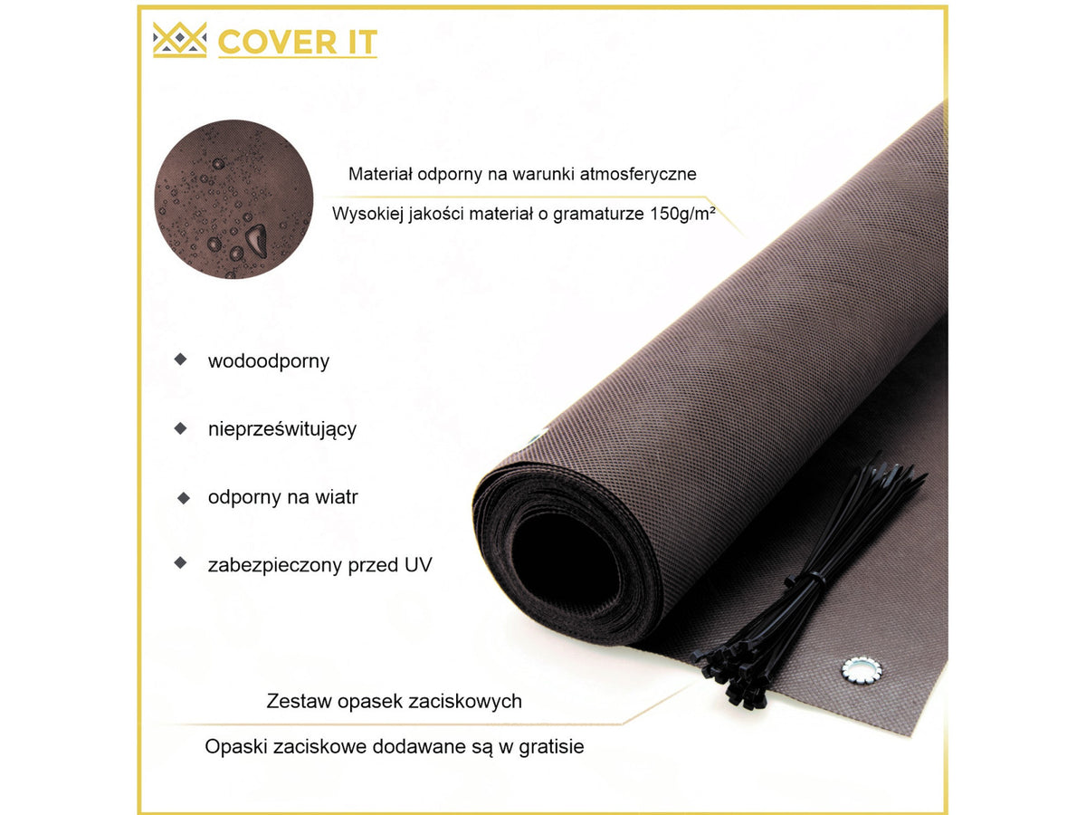 Osłona balkonowa na wymiar standard 150g brązowa