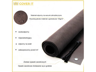 Osłona balkonowa na wymiar standard 150g brązowa