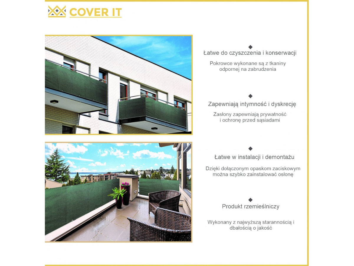 Osłona balkonowa standard 150g zielona