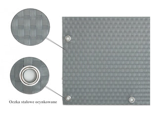 Osłona z technorattanu oczkowana 1300 g - kolor jasny szary