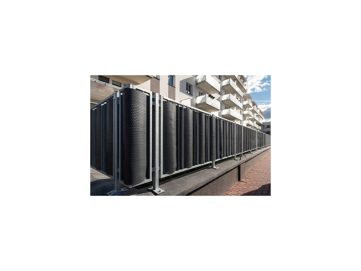 Osłona z technorattanu oczkowana 1300 g/m² – kolor ciemnoszary z jasnoszarym