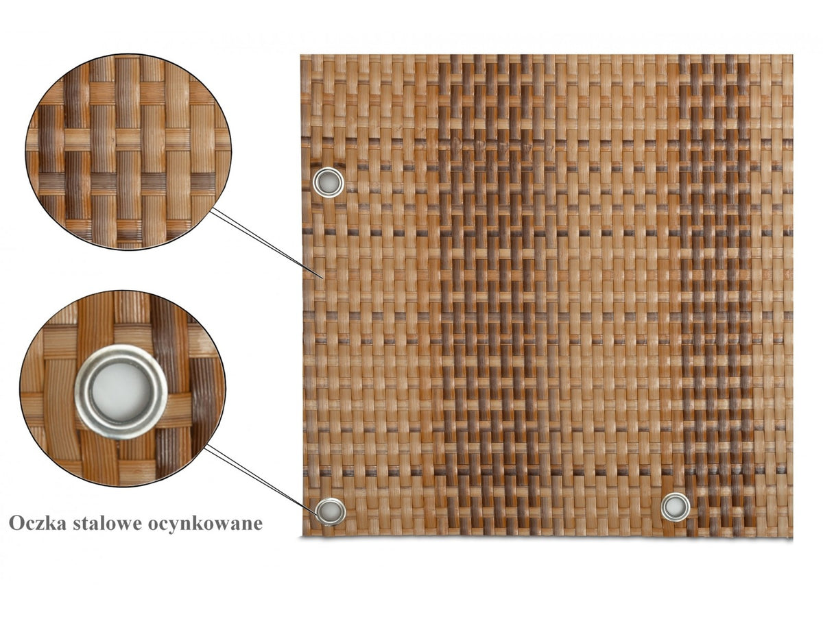 Osłona z technorattanu oczkowana 1300 g/m² - kolor słomkowy