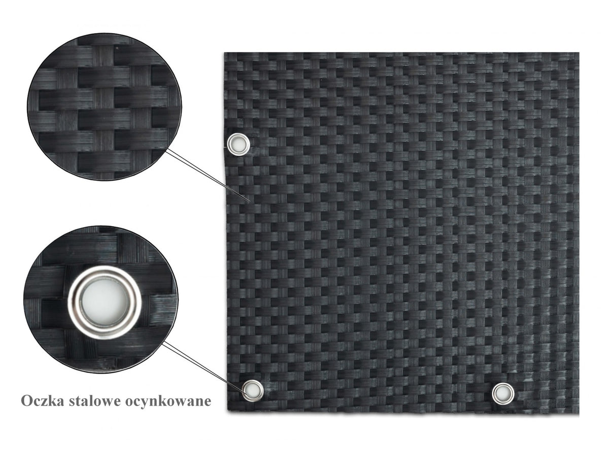 Osłona z technorattanu oczkowana 1300 g - kolor szary-stalowy