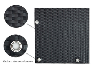 Osłona z technorattanu oczkowana 1300 g - kolor szary-stalowy