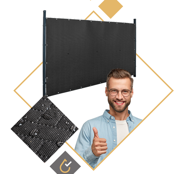 Osłona ogrodzeniowa premium na wymiar grafitowa