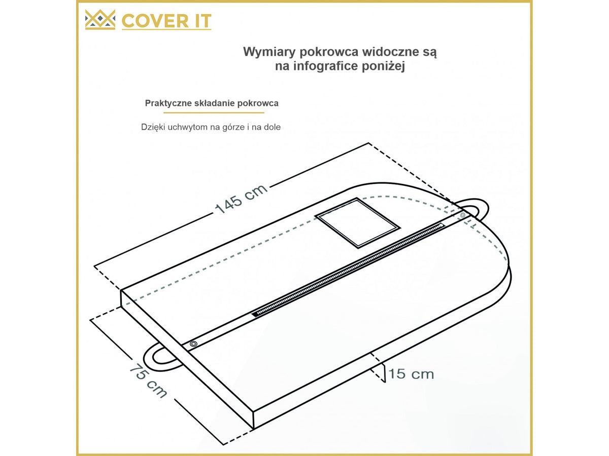 Pokrowiec na ubrania 3D 145x75x15cm granatowy