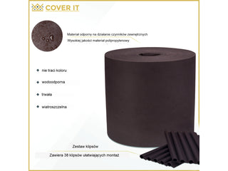 Taśma ogrodzeniowa 15 cm brązowa