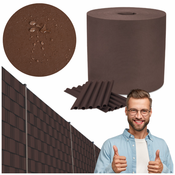 Taśma ogrodzeniowa 15 cm brązowa