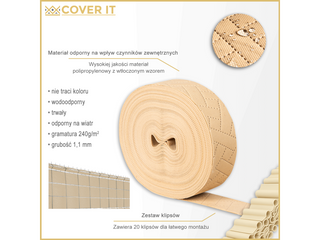 Taśma ogrodzeniowa premium 4,7cm beżowa