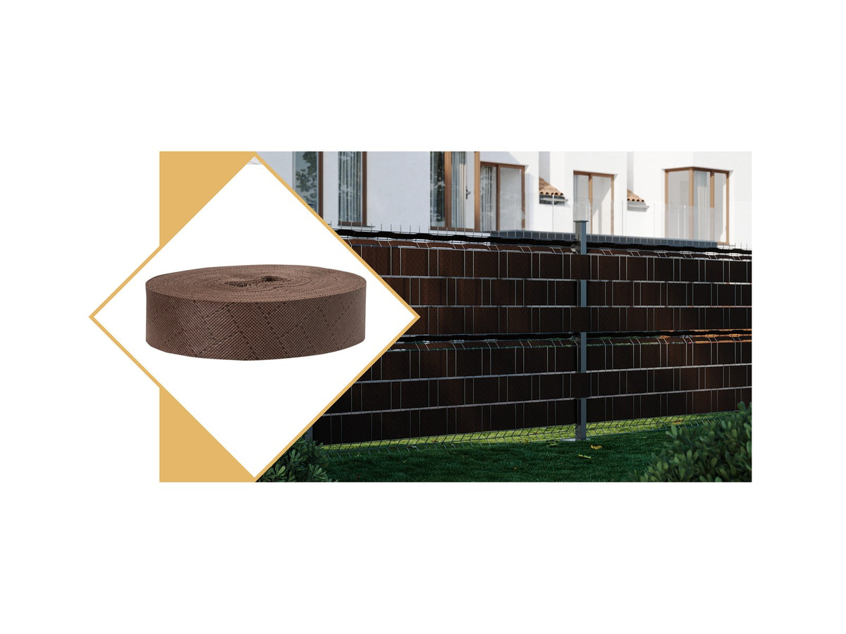 Taśma ogrodzeniowa premium 4,7cm brązowa